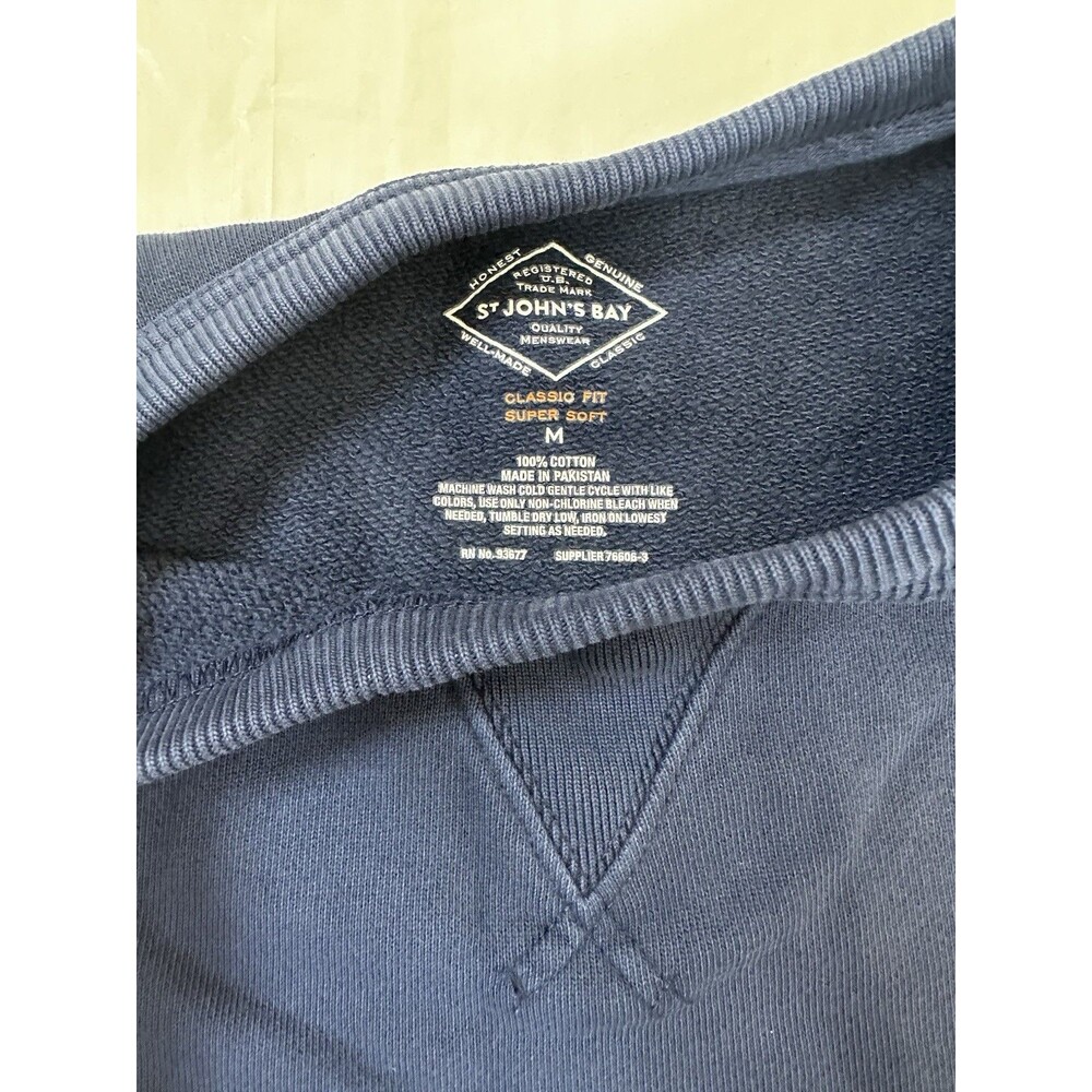 St John Bay Men’s Sweatshirt Classic Fit Super Soft 100% Cotton Size M - Picture 3 of 4